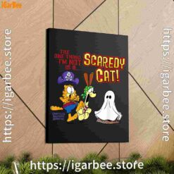 2 garfield scaredy cat halloween black canvas