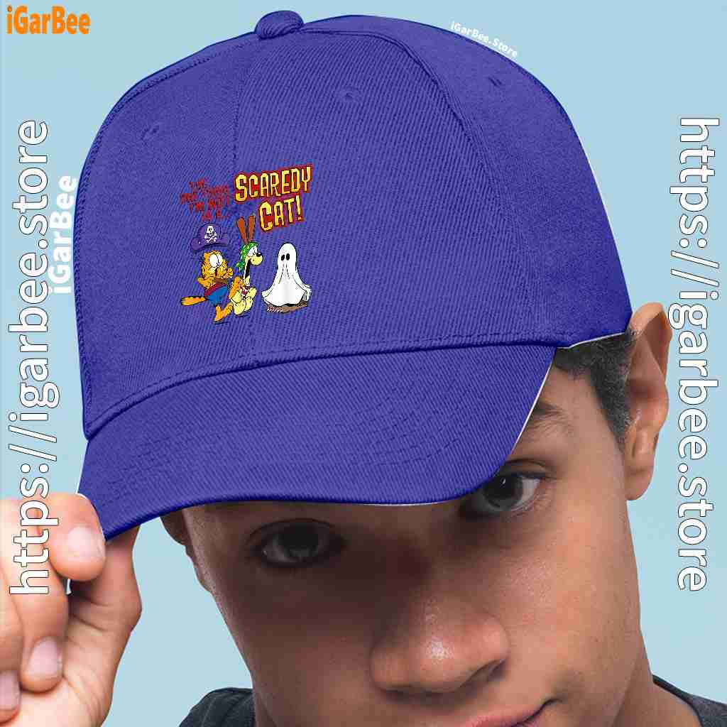 garfield scaredy cat halloween blue hat men garfield scaredy cat halloween blue hat men