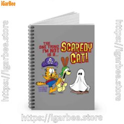 2 garfield scaredy cat halloween brown notebook