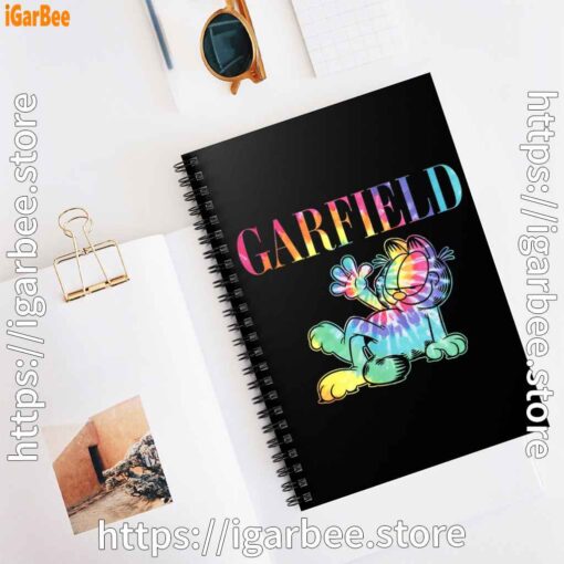 2 garfield tie dye black notebook