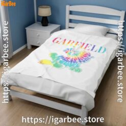 2 garfield tie dye white blanket