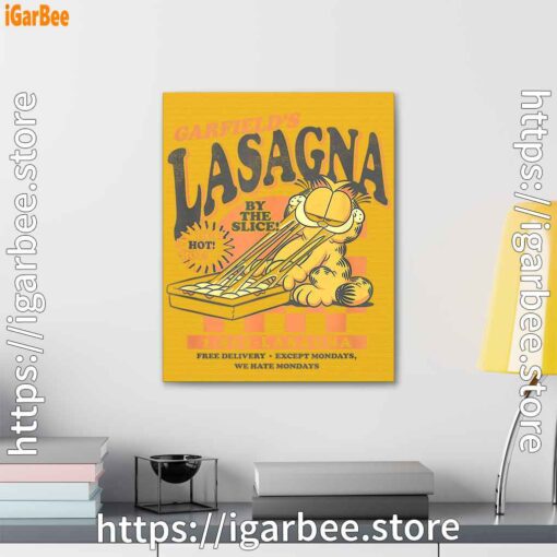 2 garfield vintage the slice garfields lasagna yellow canvas