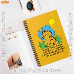 2 garfield when die yellow notebook