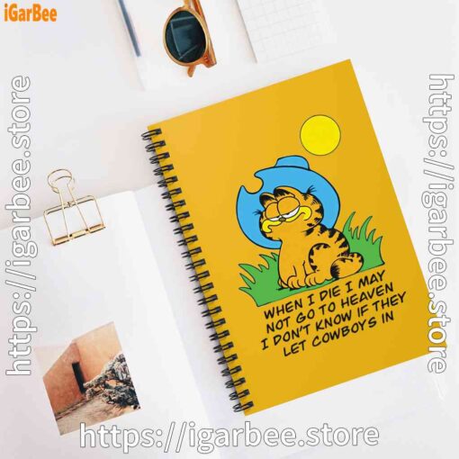 2 garfield when die yellow notebook