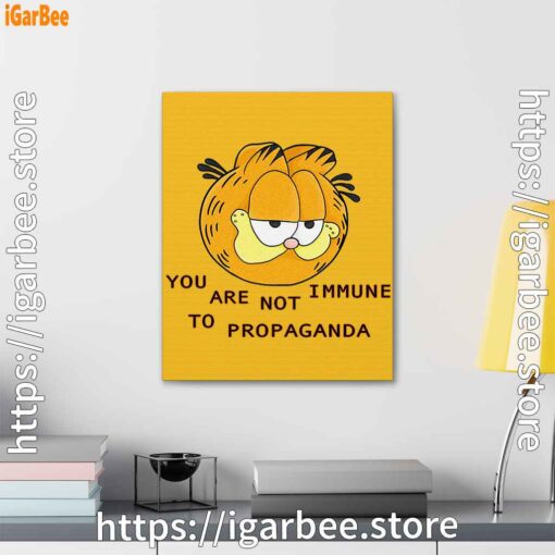2 garfield you are not immune to propaganda yellow canvas