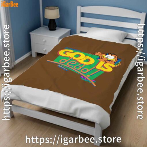 2 god is dead garfield brown blanket