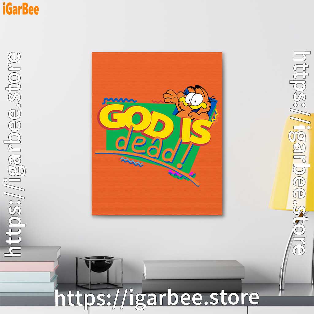 god is dead garfield orange canvas god is dead garfield orange canvas