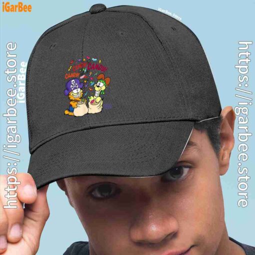 2 halloween garfield eat candy it’s lifestyle men black hat
