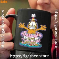 2 happy birthday garfield cat in town black coffee mug 11oz