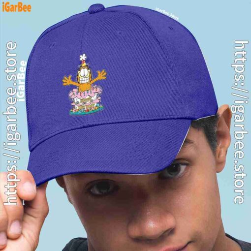 2 happy birthday garfield cat in town blue hat men