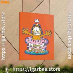 2 happy birthday garfield cat in town orange canvas
