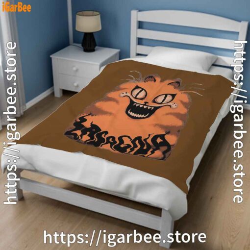 2 hausu garfield brown blanket