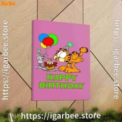 2 on your birthday garfield pink canvas