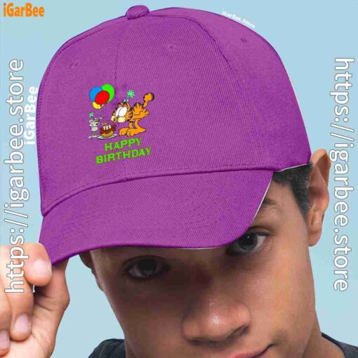 2 on your birthday garfield purple hat men