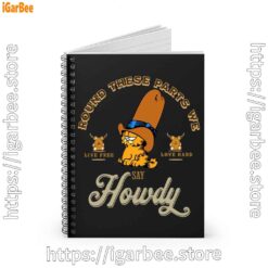 2 round these parts we love garfield cowboy black notebook