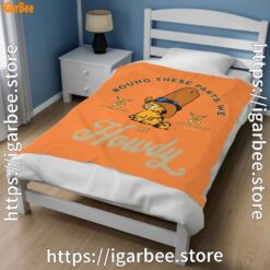 2 round these parts we love garfield cowboy orange blanket