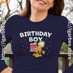 20 garfield birthday boy cake confetti celebration navy long sleeve women