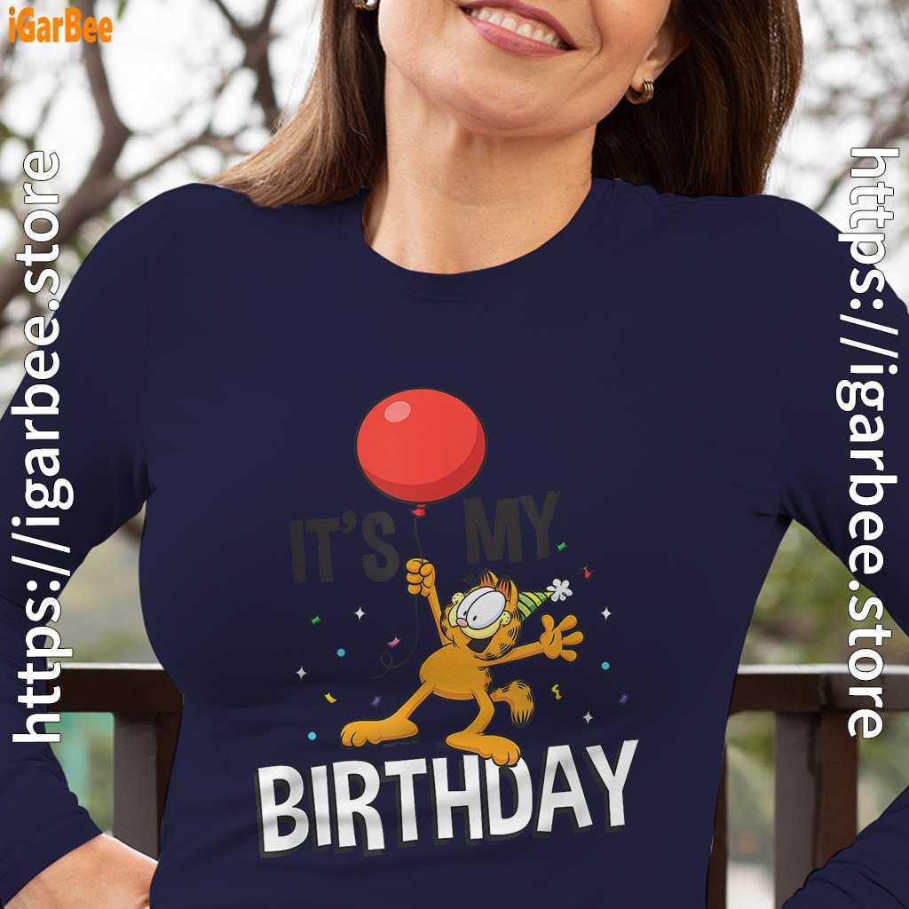 garfield its my birthday confetti celebration navy long sleeve women garfield its my birthday confetti celebration navy long sleeve women