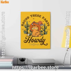 3 california howdy garfield cowboy yellow canvas