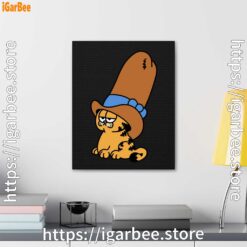 3 cowboy garfield smile on the day black canvas