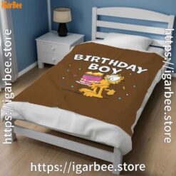 3 garfield birthday boy cake confetti celebration brown blanket