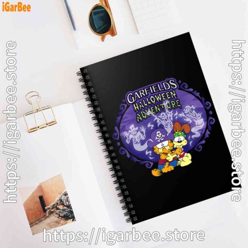 3 garfield halloween adventure hugging black notebook