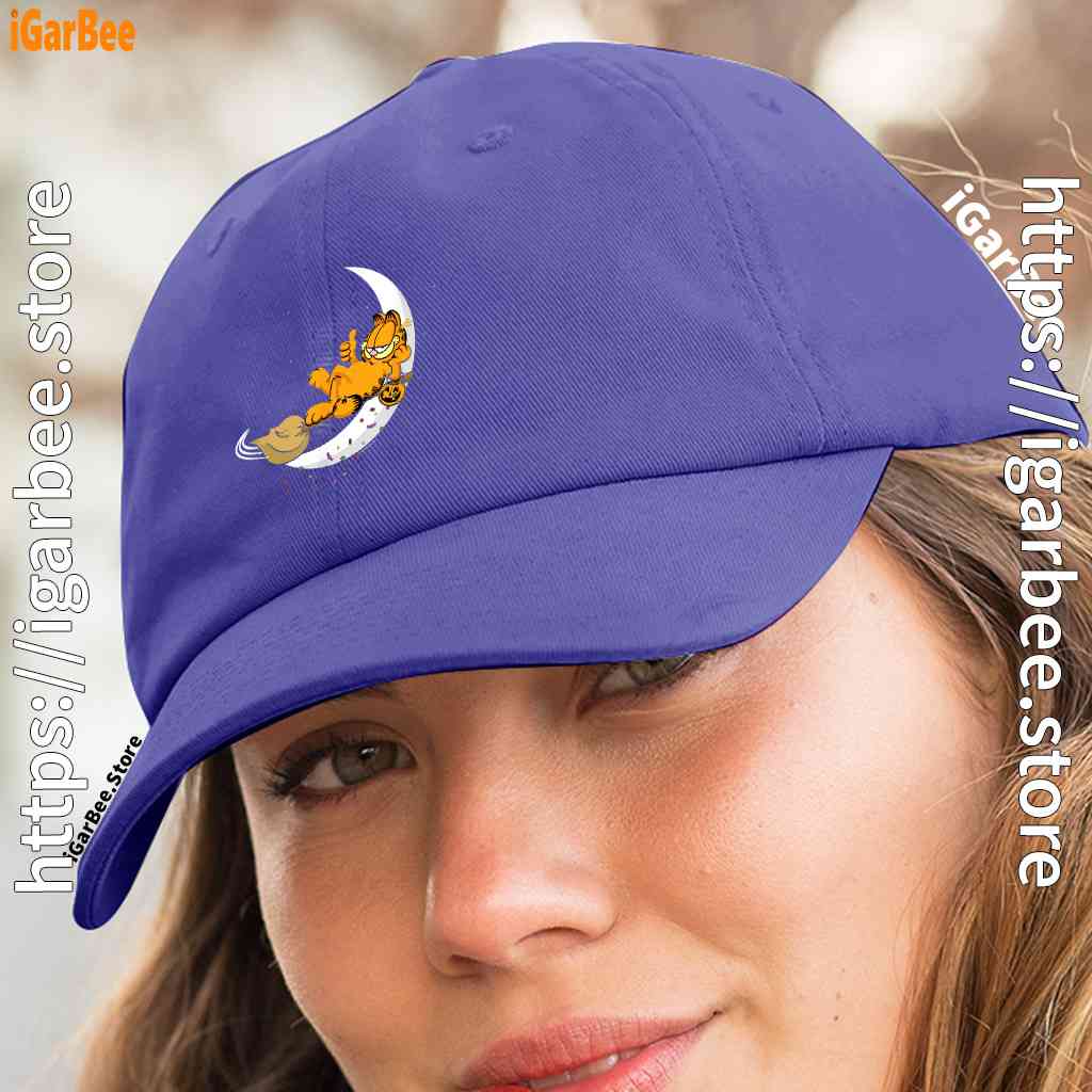 garfield halloween crescent moon broom riding blue hat women garfield halloween crescent moon broom riding blue hat women