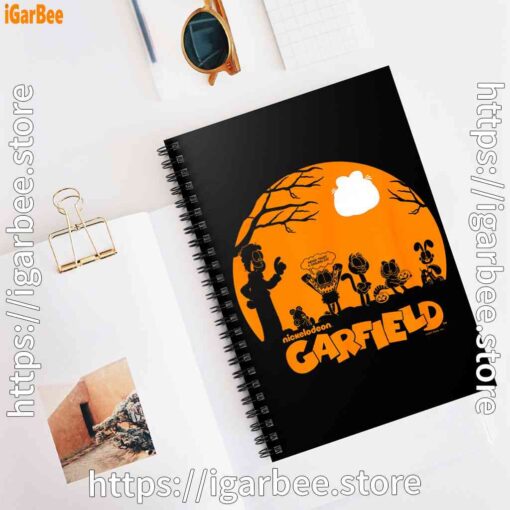 3 garfield halloween group shot nighttime spooky silhouette black notebook