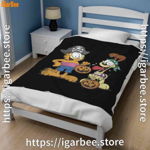 3 garfield halloween odie pirates black blanket