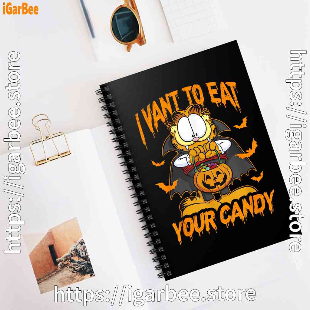 garfield halloween want to eat your candy black notebook garfield halloween want to eat your candy black notebook