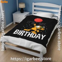3 garfield its my birthday confetti celebration black blanket