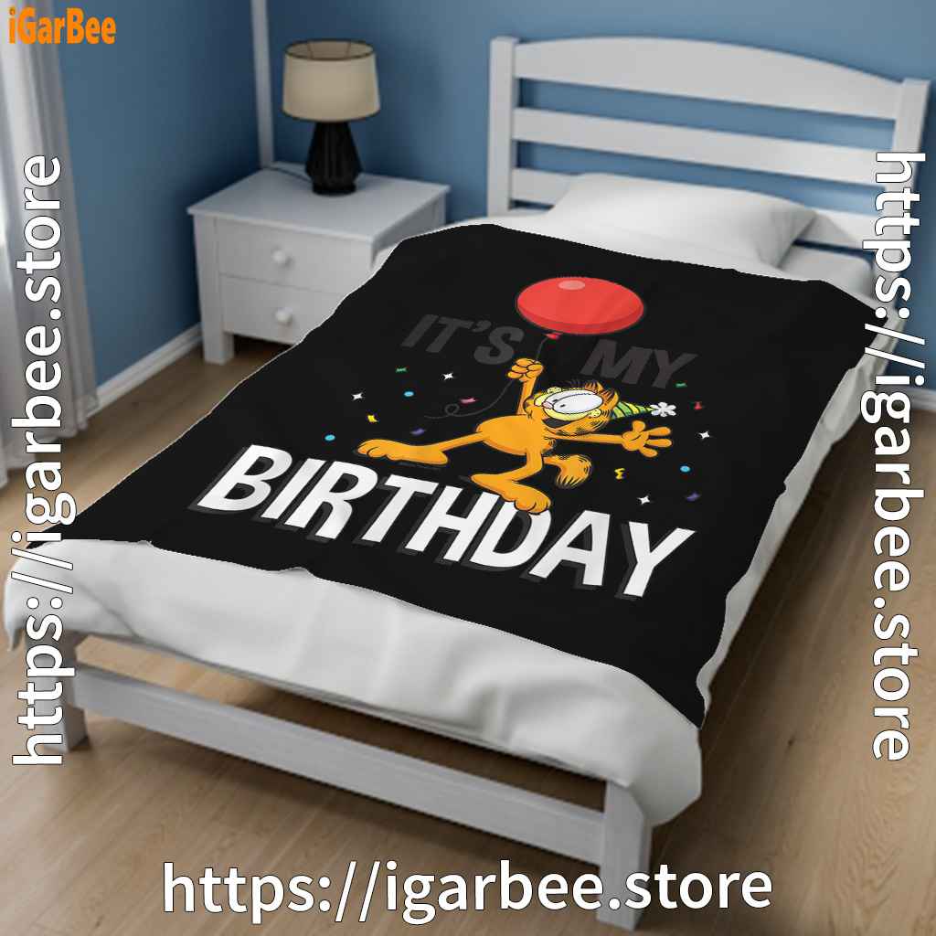 garfield its my birthday confetti celebration black blanket garfield its my birthday confetti celebration black blanket