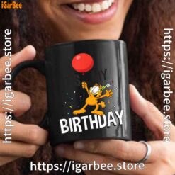 3 garfield its my birthday confetti celebration black mug 15oz