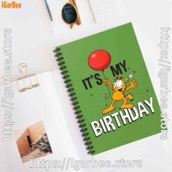 3 garfield its my birthday confetti celebration green notebook