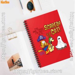 3 garfield scaredy cat halloween red notebook
