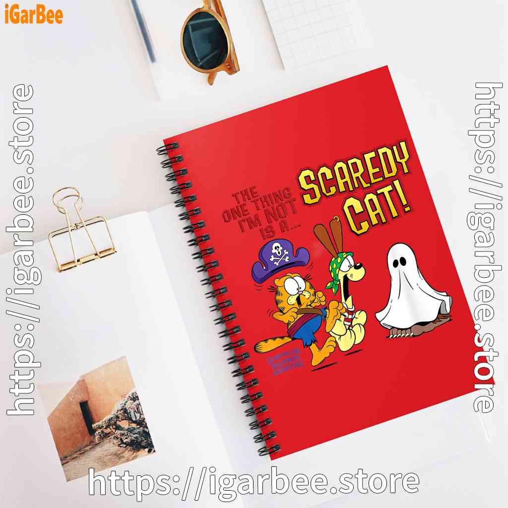 garfield scaredy cat halloween red notebook garfield scaredy cat halloween red notebook