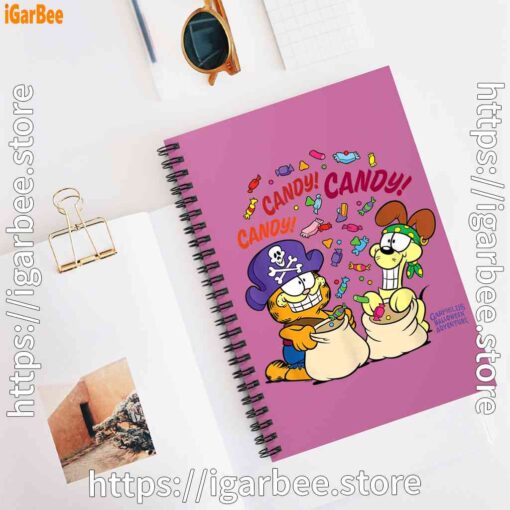 3 halloween garfield eat candy it’s lifestyle pink notebook