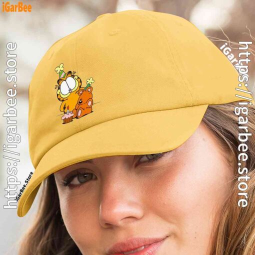 3 happy birthday garfield with small cake yellow hat