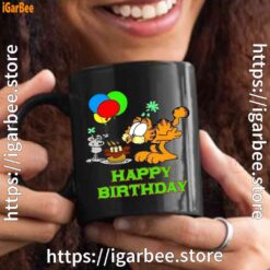 3 on your birthday garfield black mug 15oz