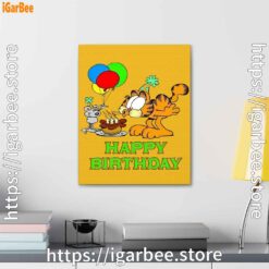 3 on your birthday garfield yellow canvas