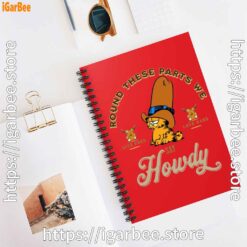 3 round these parts we love garfield cowboy red notebook