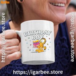 4 garfield birthday boy cake confetti celebration white coffee mug 11oz