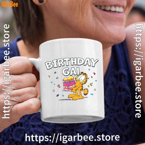 4 garfield birthday elebrating big chest white coffee mug 11oz