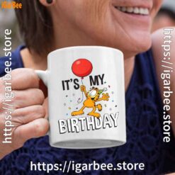 4 garfield its my birthday confetti celebration white coffee mug 11oz