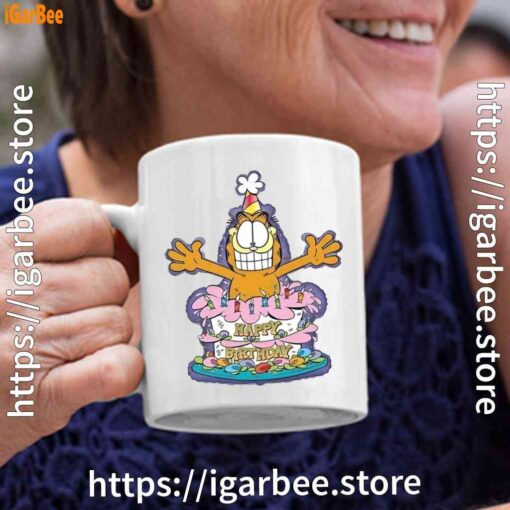 4 happy birthday garfield cat in town white coffee mug 11oz