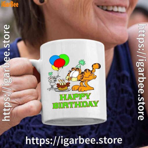 4 on your birthday garfield white coffee mug 11oz