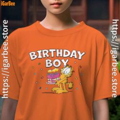 6 garfield birthday boy cake confetti celebration youth girl orange shirt female