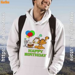 7 on your birthday garfield white men hoodie