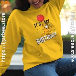 8 garfield its my birthday confetti celebration yellow hoodie for women
