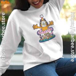 8 happy birthday garfield cat in town female white women hoodie